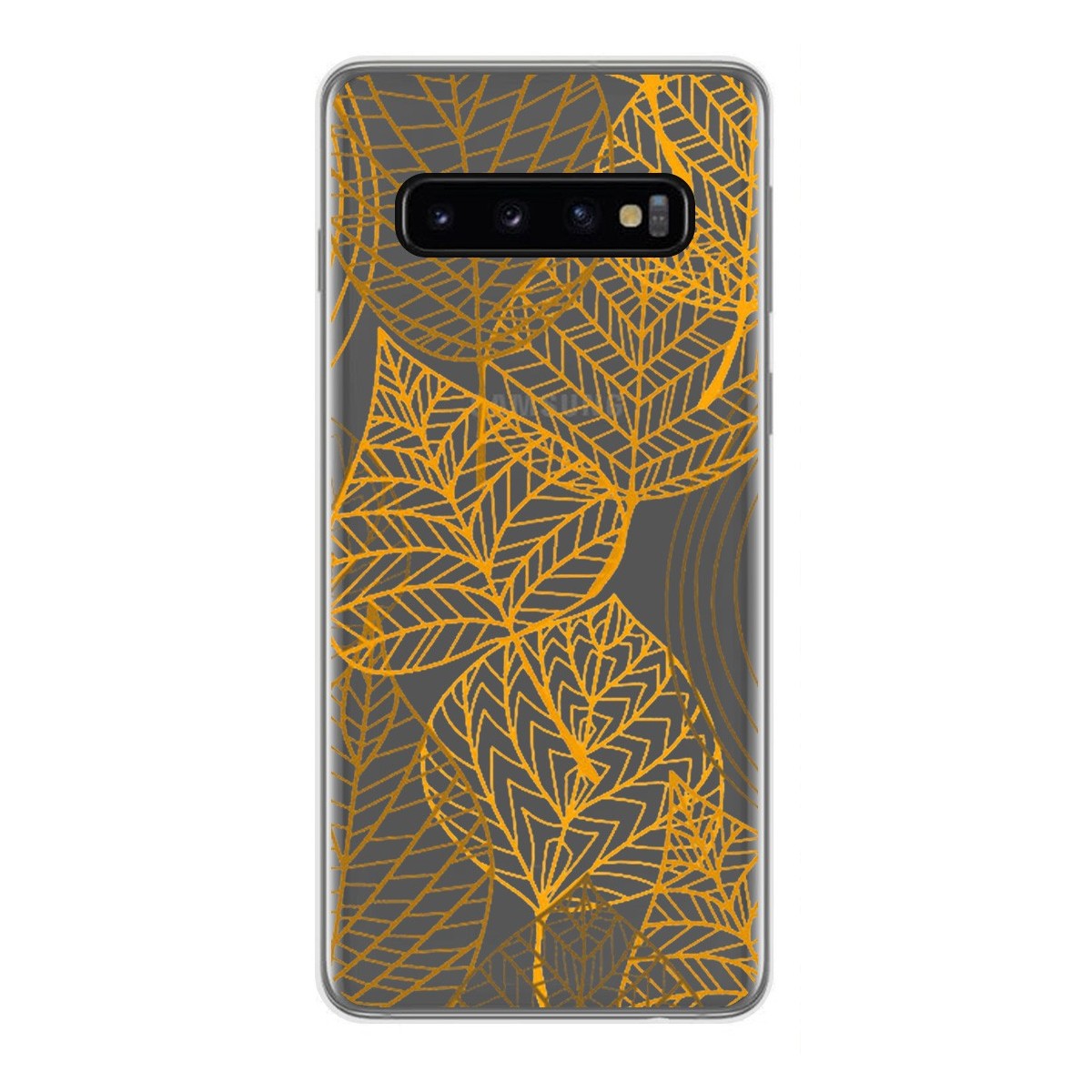 Tumundosmartphone Funda Gel Transparente para Samsung Galaxy S10 Plus diseño Hojas Dibujos