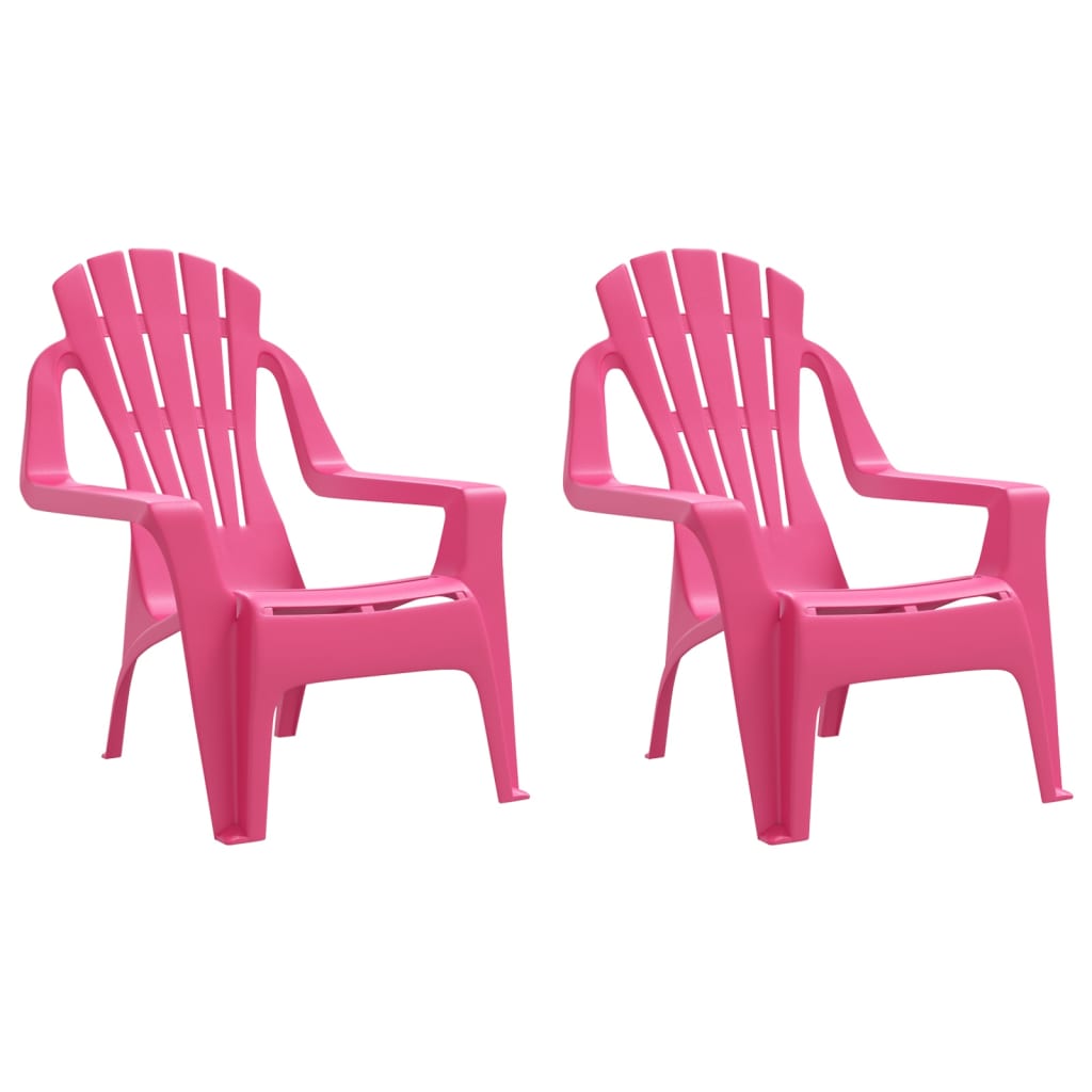 vidaXL Sillas de jardín niños 2 uds aspecto madera PP 37x34x44 cm