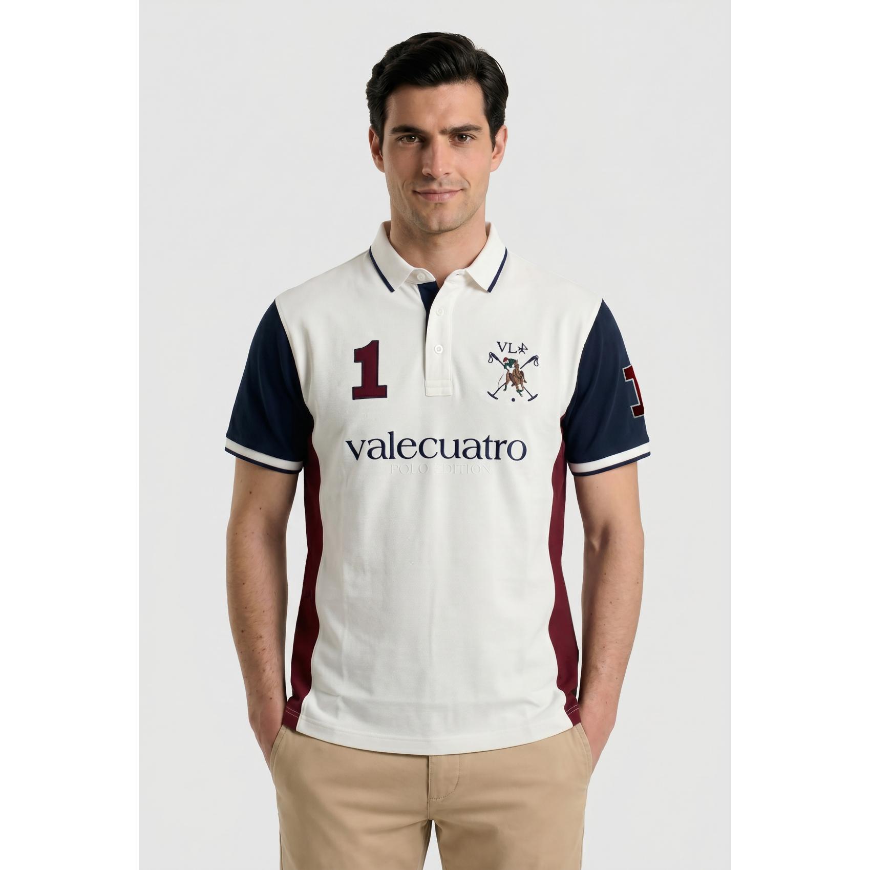 Polo Valecuatro modelo Edition bordado blanco roto