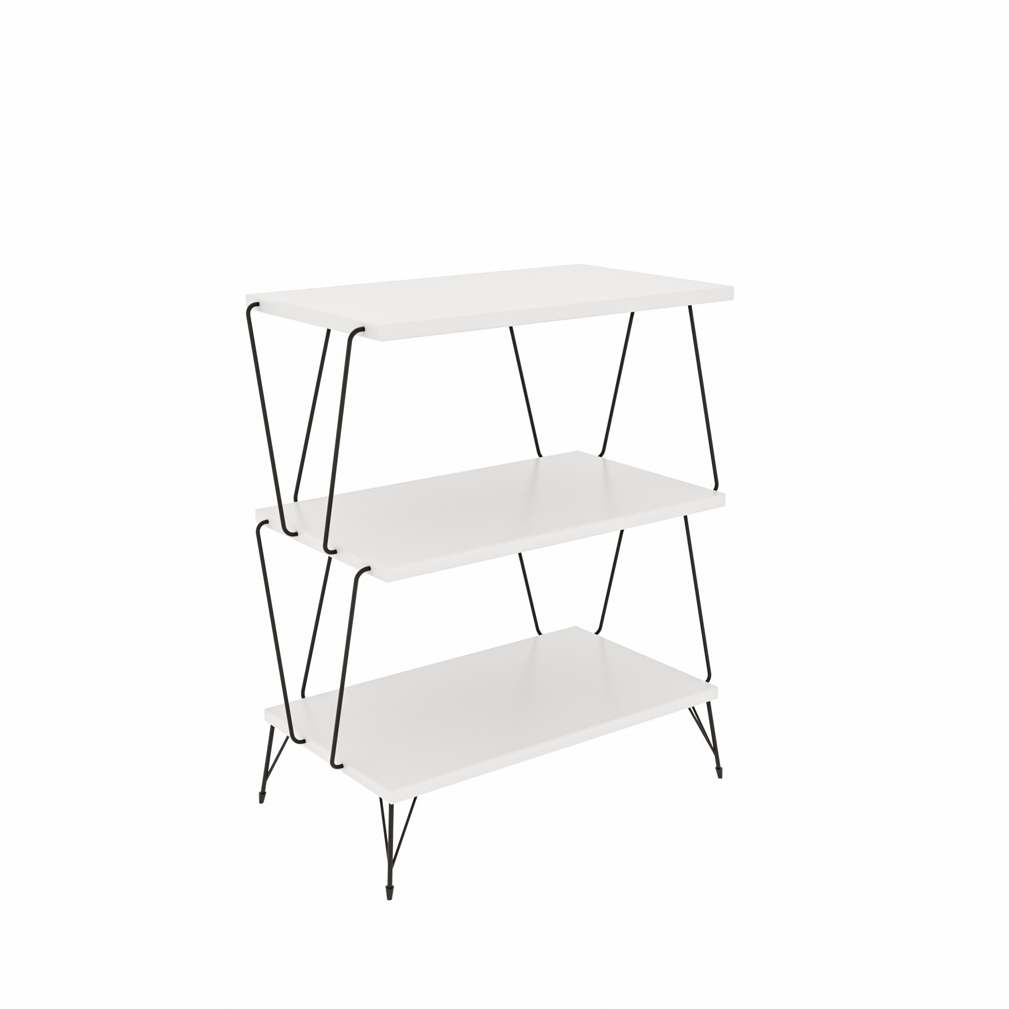 Mesa auxiliar,100% Tablero de aglomerado rechapado en melamina, Color Blanco WELLHOME