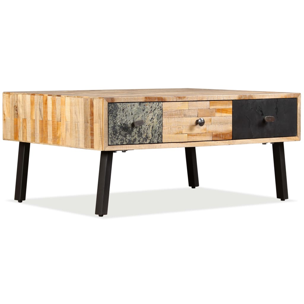 vidaXL Mesa de centro de teca maciza reciclada 90x65x40 cm