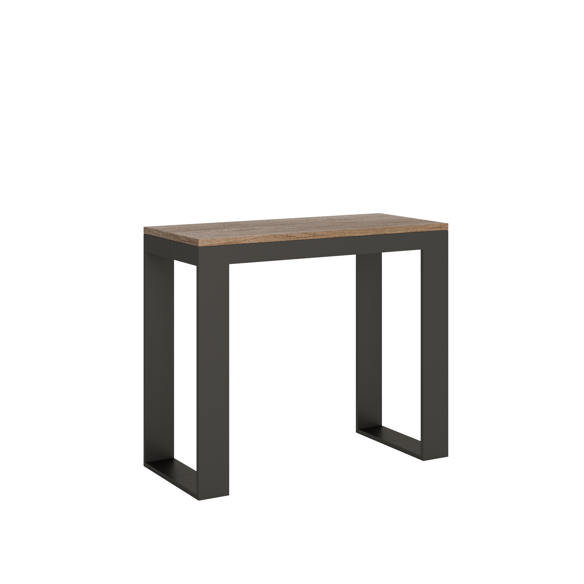 Consola extensible 90x40/196 cm Tecno Small Evolution Roble Nature estructura Antracita - Itamoby