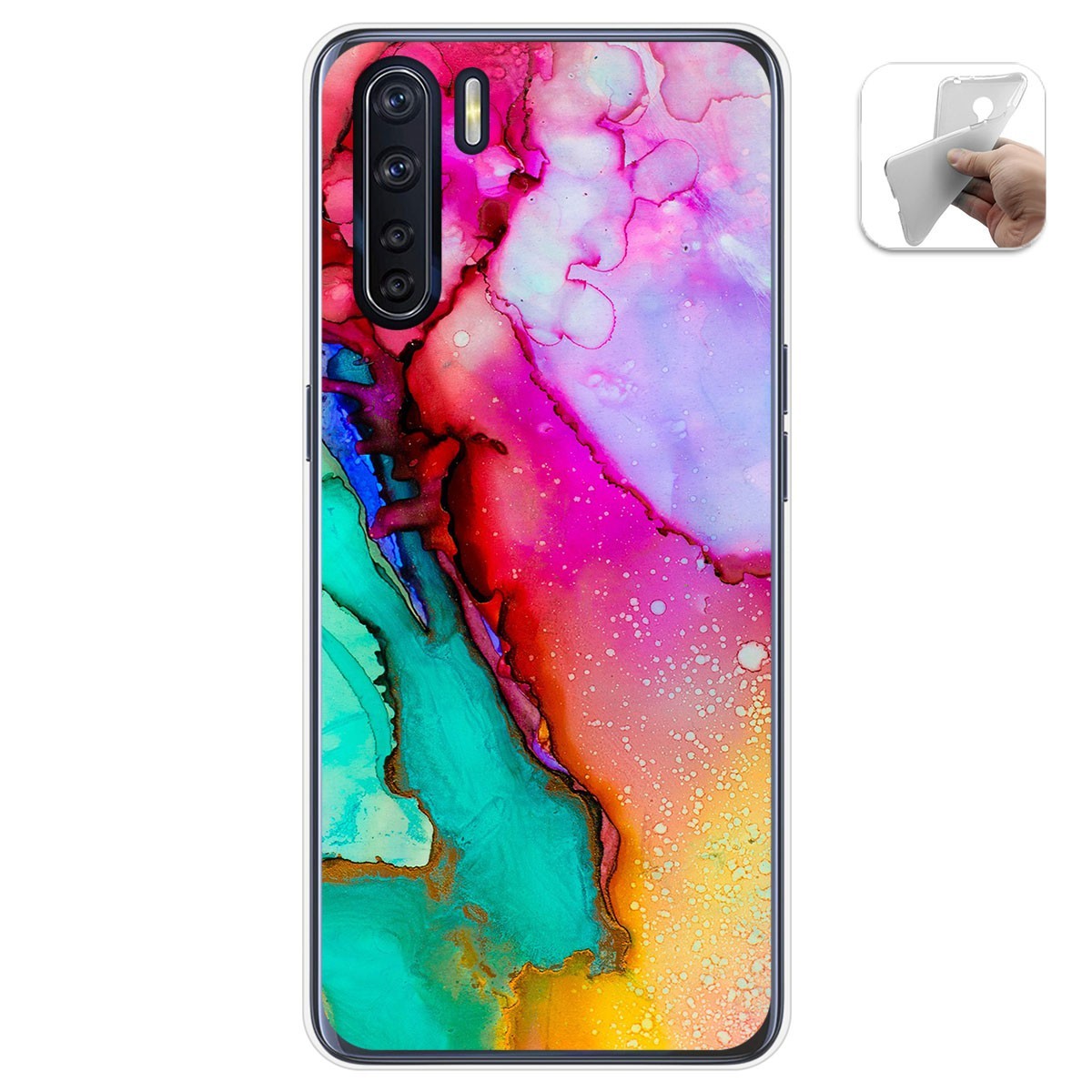 Tumundosmartphone Funda Gel Tpu para Oppo A91 diseño Mármol 15 Dibujos