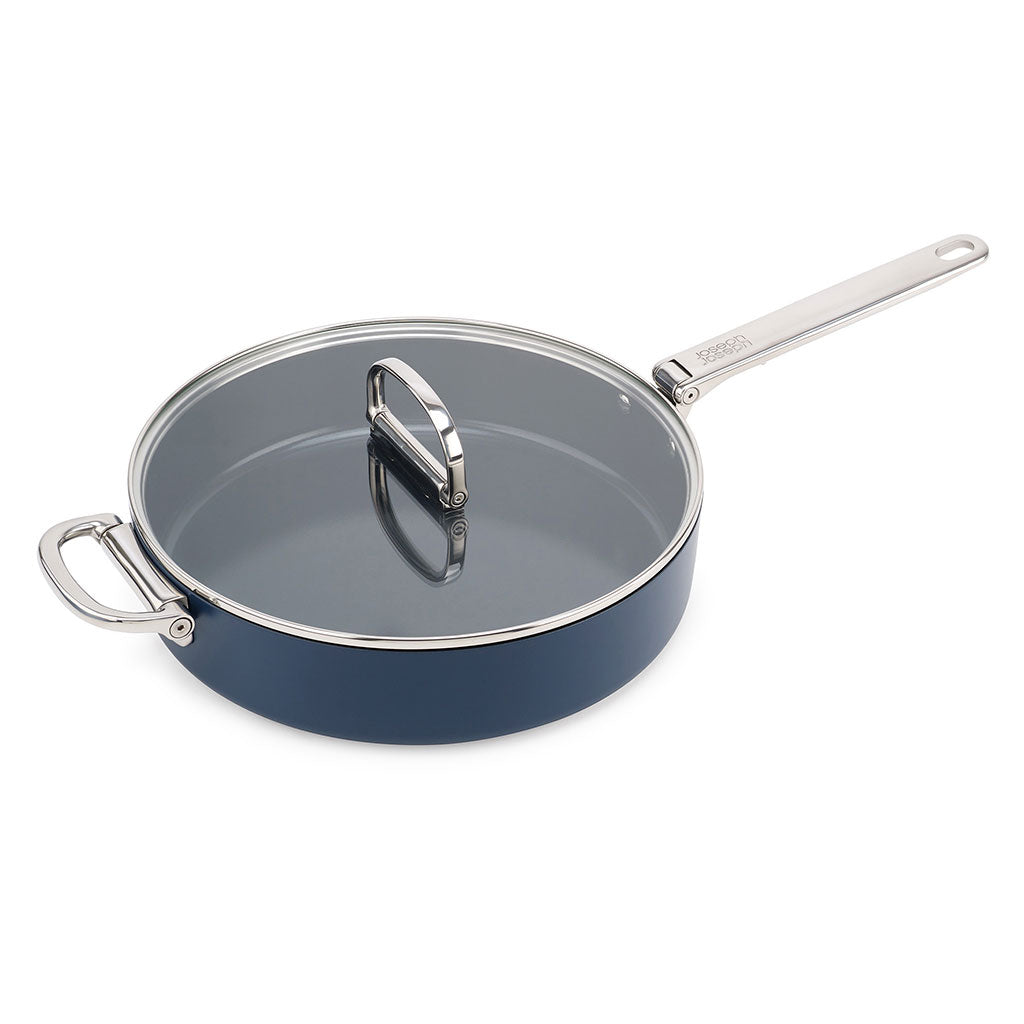 Sartén Cerámica Antiadherente con Mango Plegable de Joseph Joseph, Diseño Inteligente para Ahorrar Espacio, Apta para Inducción y Horno hasta 232 °C