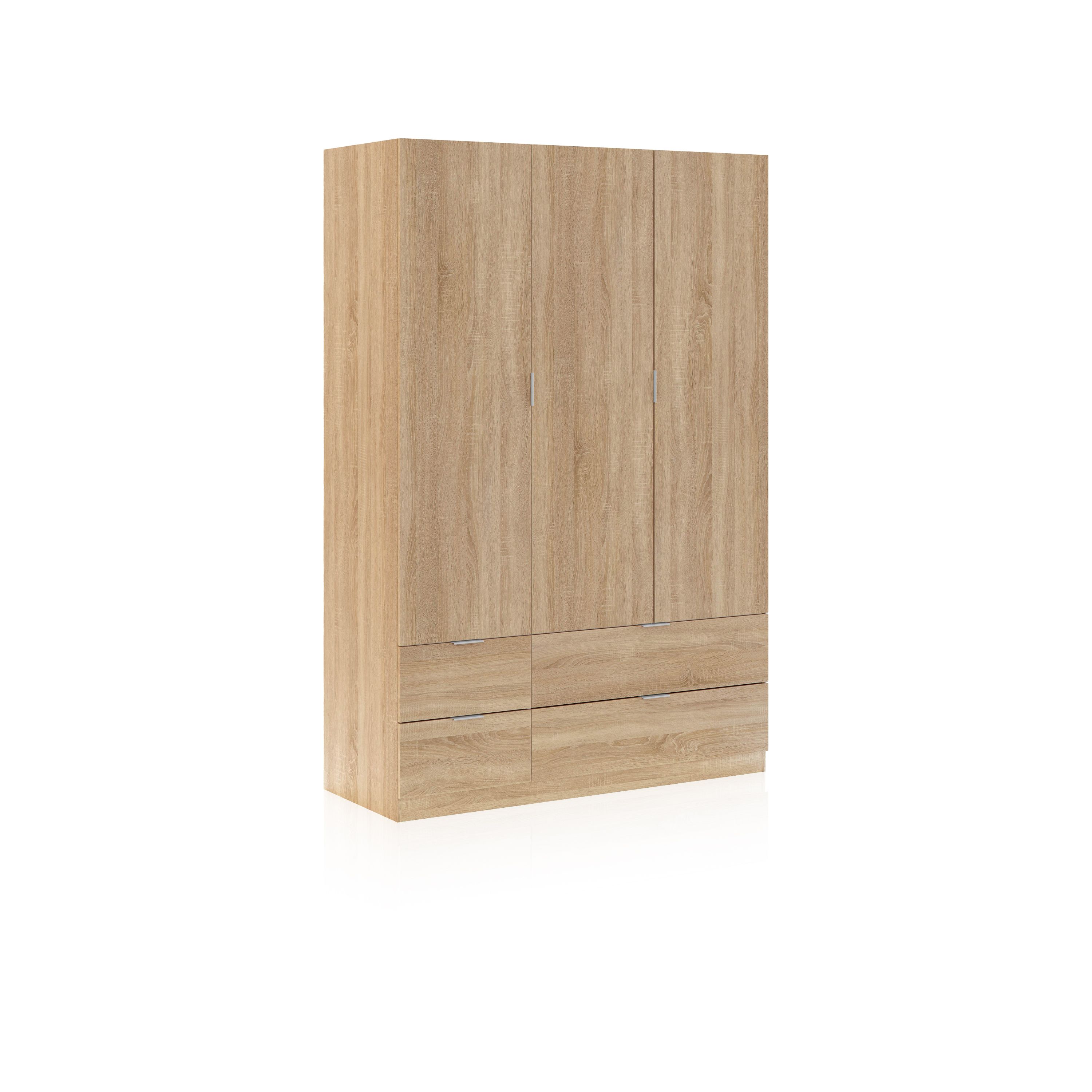 duehome - Armario Magan 3 puertas y 4 cajones