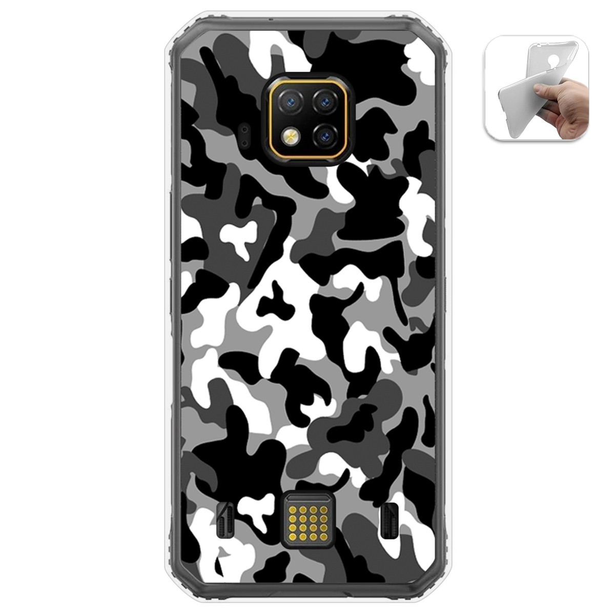 Tumundosmartphone Funda Gel Tpu para Doogee S95 Pro diseño Snow Camuflaje Dibujos