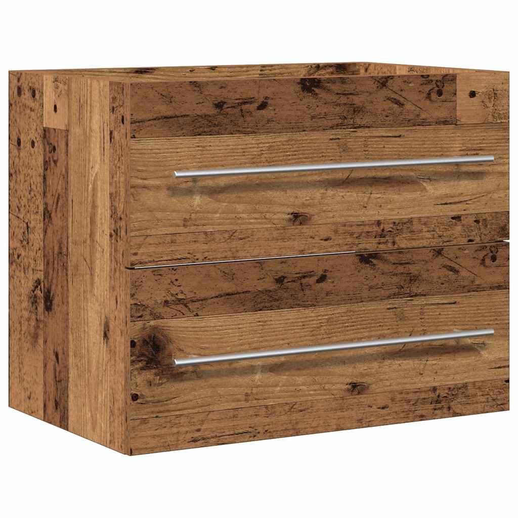 vidaXL Mueble de lavabo madera de ingeniería 60x38,5x48 cm en color Negro/Gris sonoma/Roble Sonoma y más | almacenamiento funcional diseño moderno para baño dormitorio sala