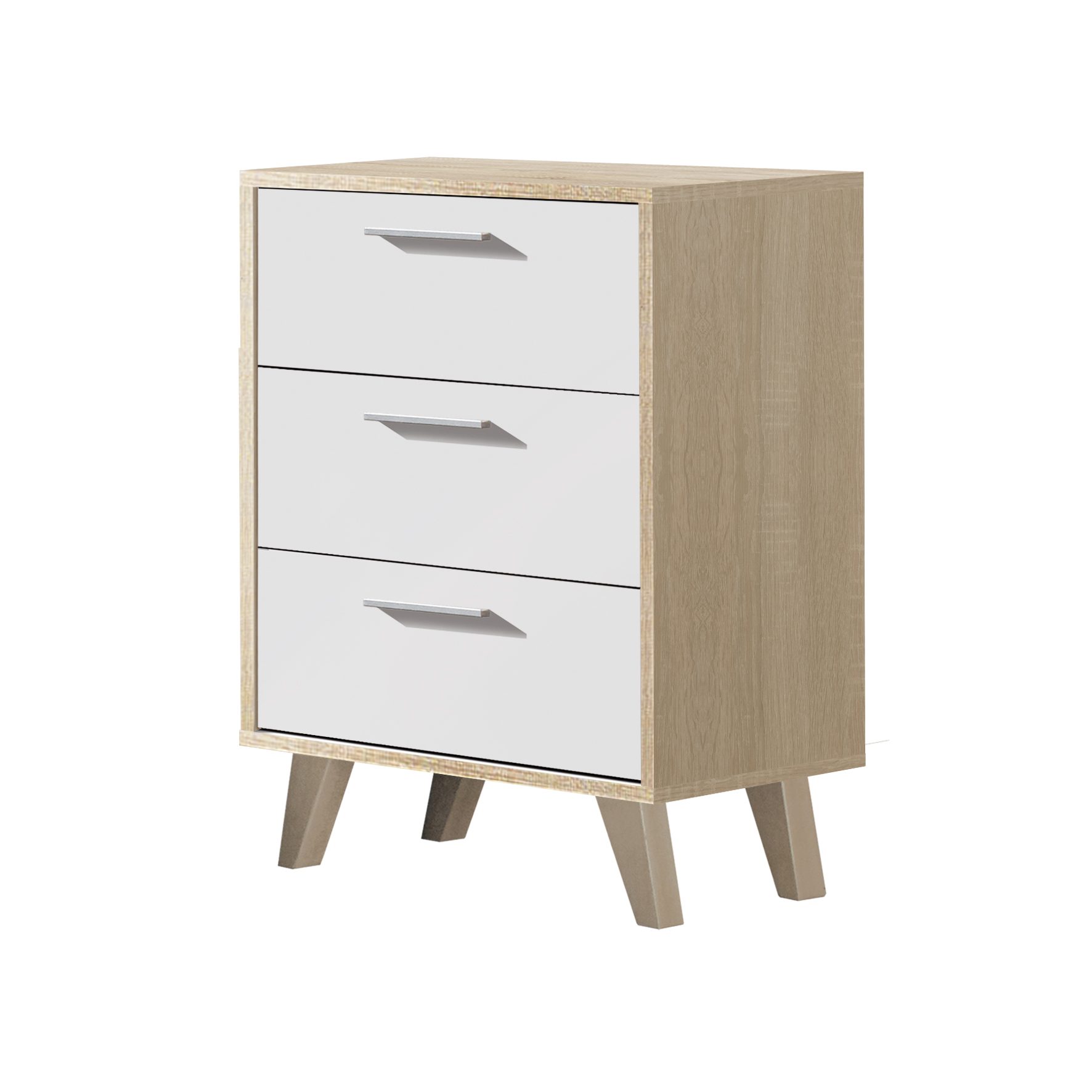 Mesita 3 Cajones - Venprodin - 63X43X35 Cambrian-Blanco