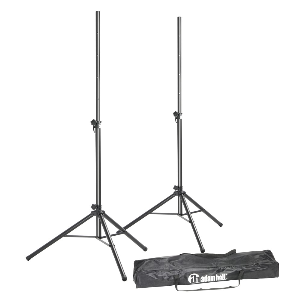 Adam Hall Soporte Altavoz Tripode Suelo Aluminio Negro Ajustable en Altura con Seguridad en 5 Pasos