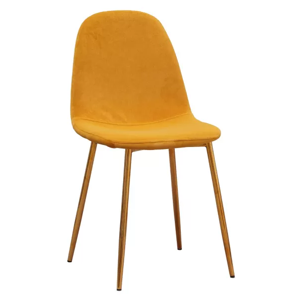 Regalos Miguel - Sillas Comedor - Silla Golden Teok Terciopelo - Amarillo