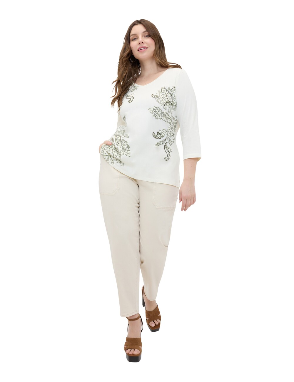 Fiorella Rubino - Camiseta de algodón con estampado paisley