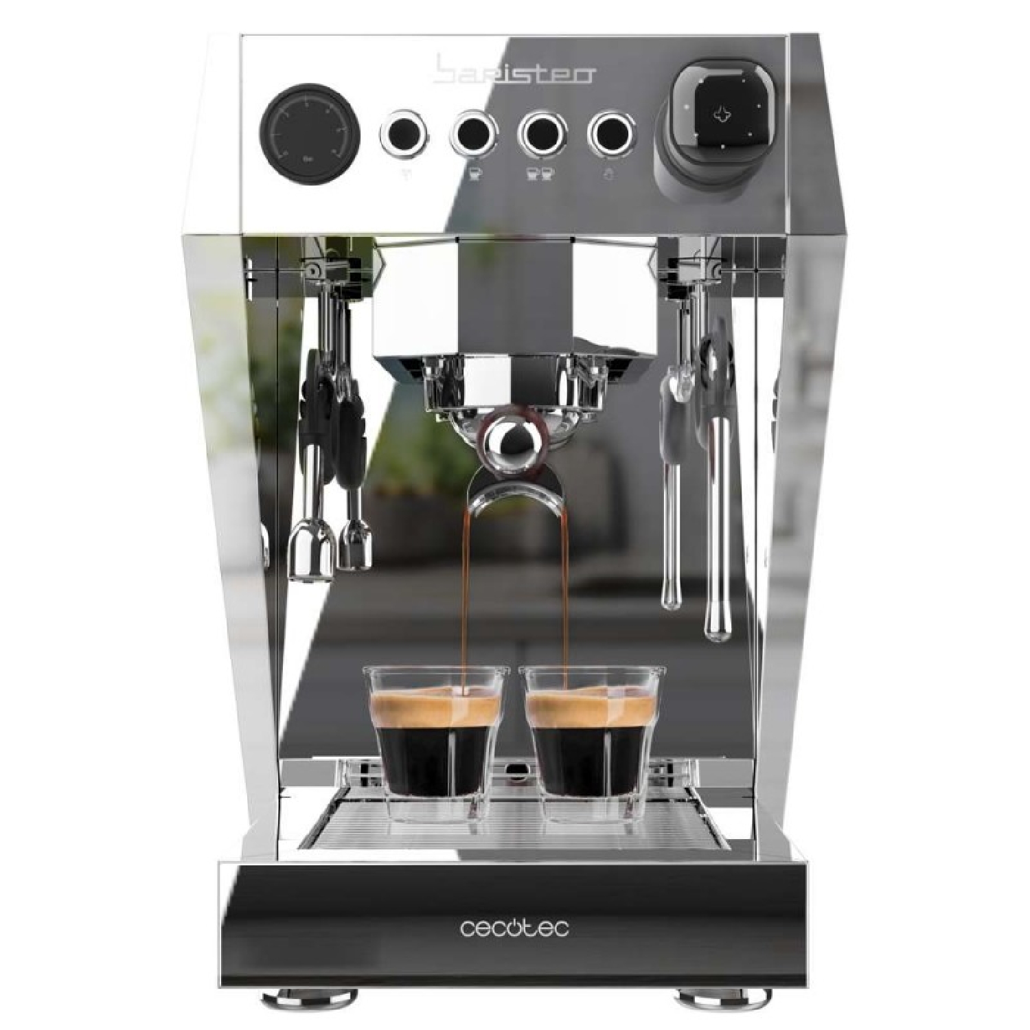 Cecotec Cafetera Express Barista Baristeo Brava. 3150W, Bomba 15 Bares, Doble Caldera, Manómetro, Vaporizador, depósito 2.5L