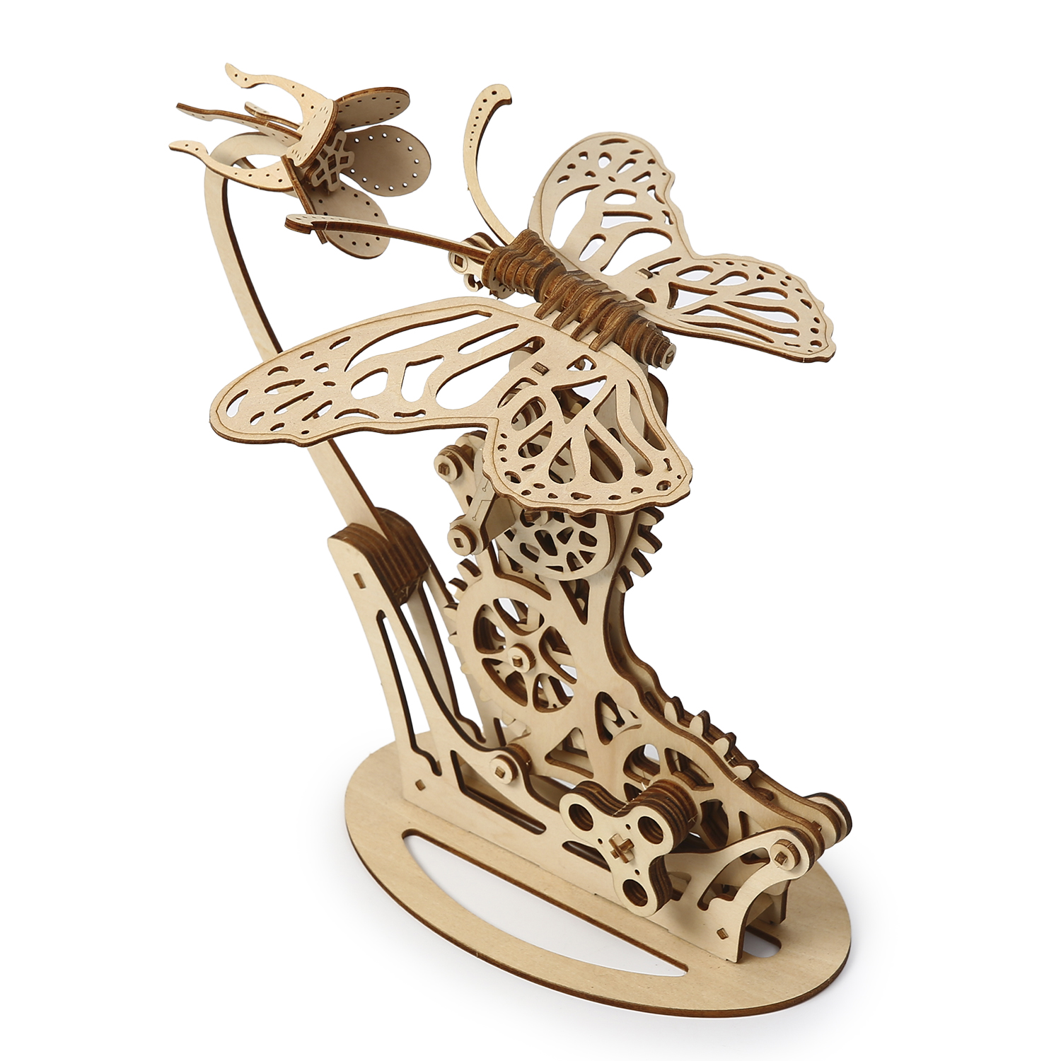 DAM. Maqueta de Madera 3D, diseño de Mariposa con movimiento mecánico. 138 piezas. 23x22x24cm.