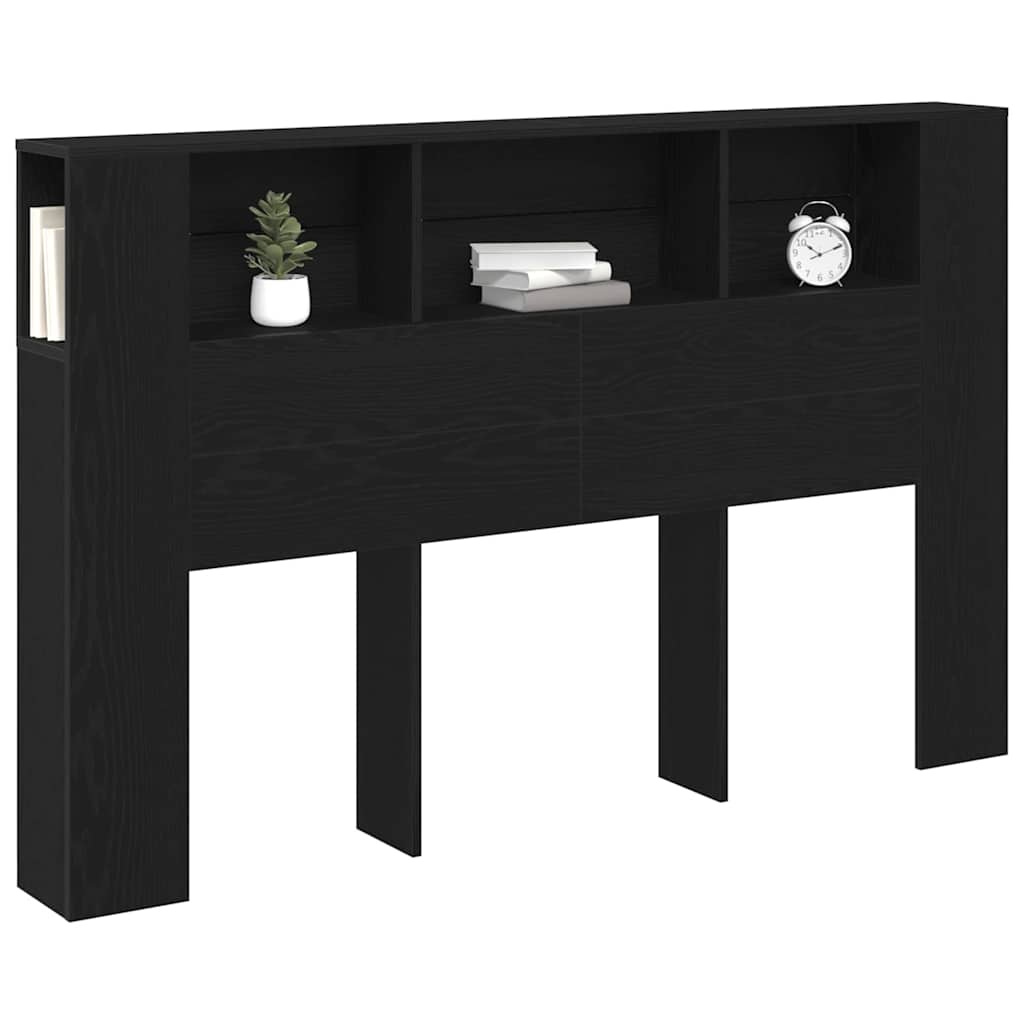 vidaXL Cabecero con armario Roble Negro 120 x 18.5 x 102.5 cm