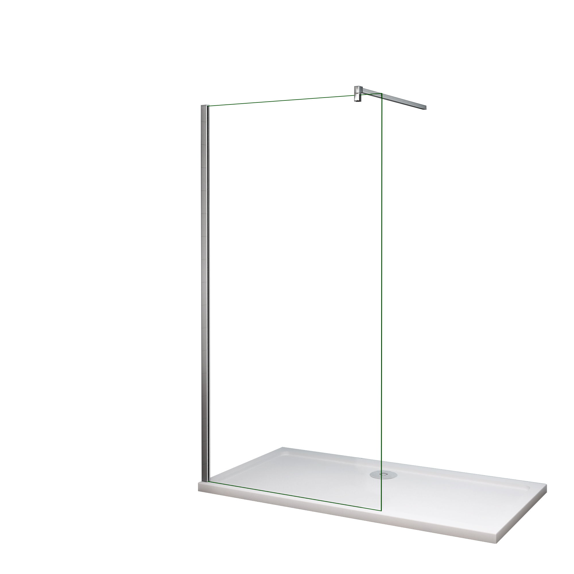 Walkin,Panel de ducha,Vidrio 8mm con Película de Seguridad a Prueba de Explosiones,(78-80)x200cm,Perfil Cromado,Barra 90cm