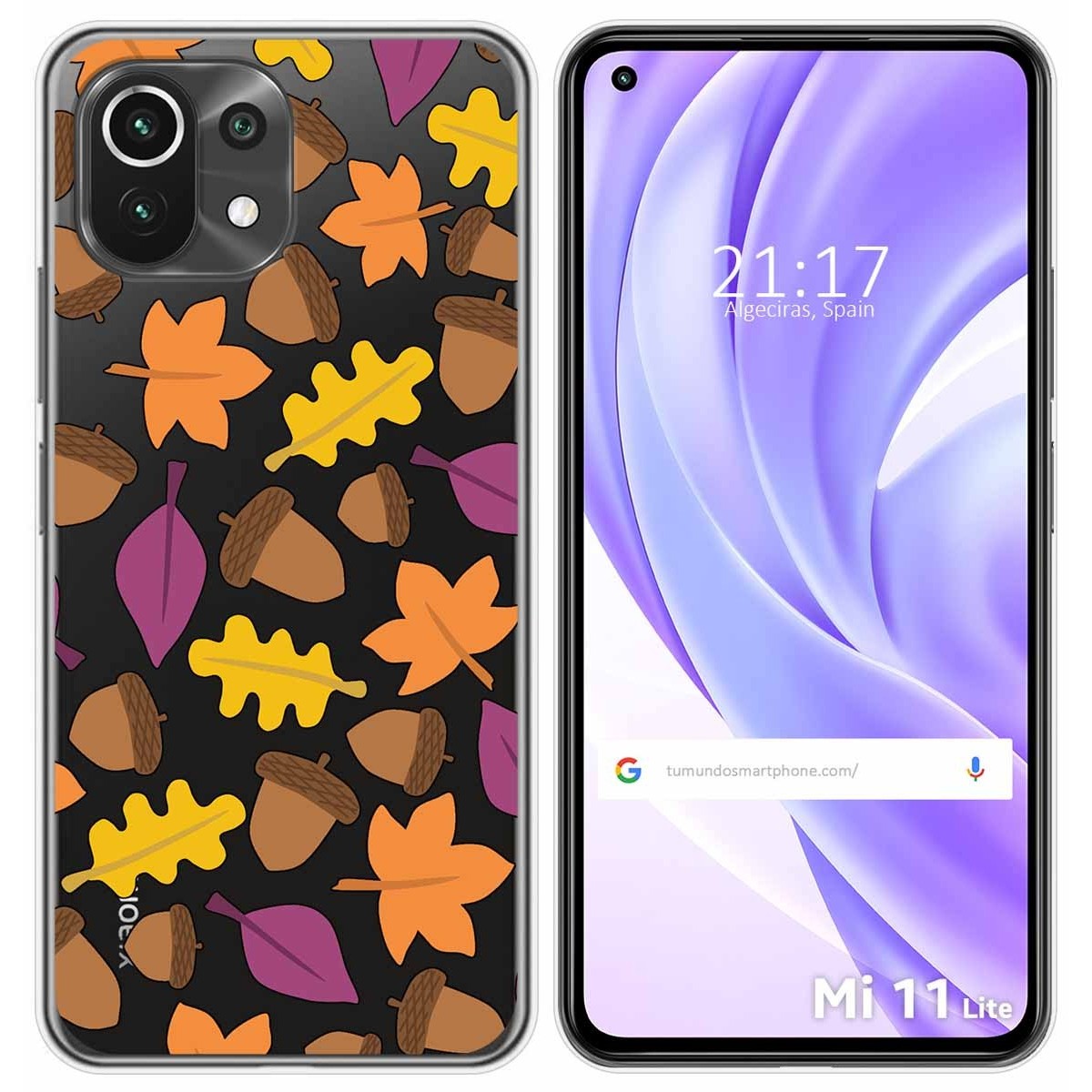 Tumundosmartphone Funda Gel Transparente para Xiaomi Mi 11 Lite 4G / 5G / 5G NE diseño Otoño Dibujos
