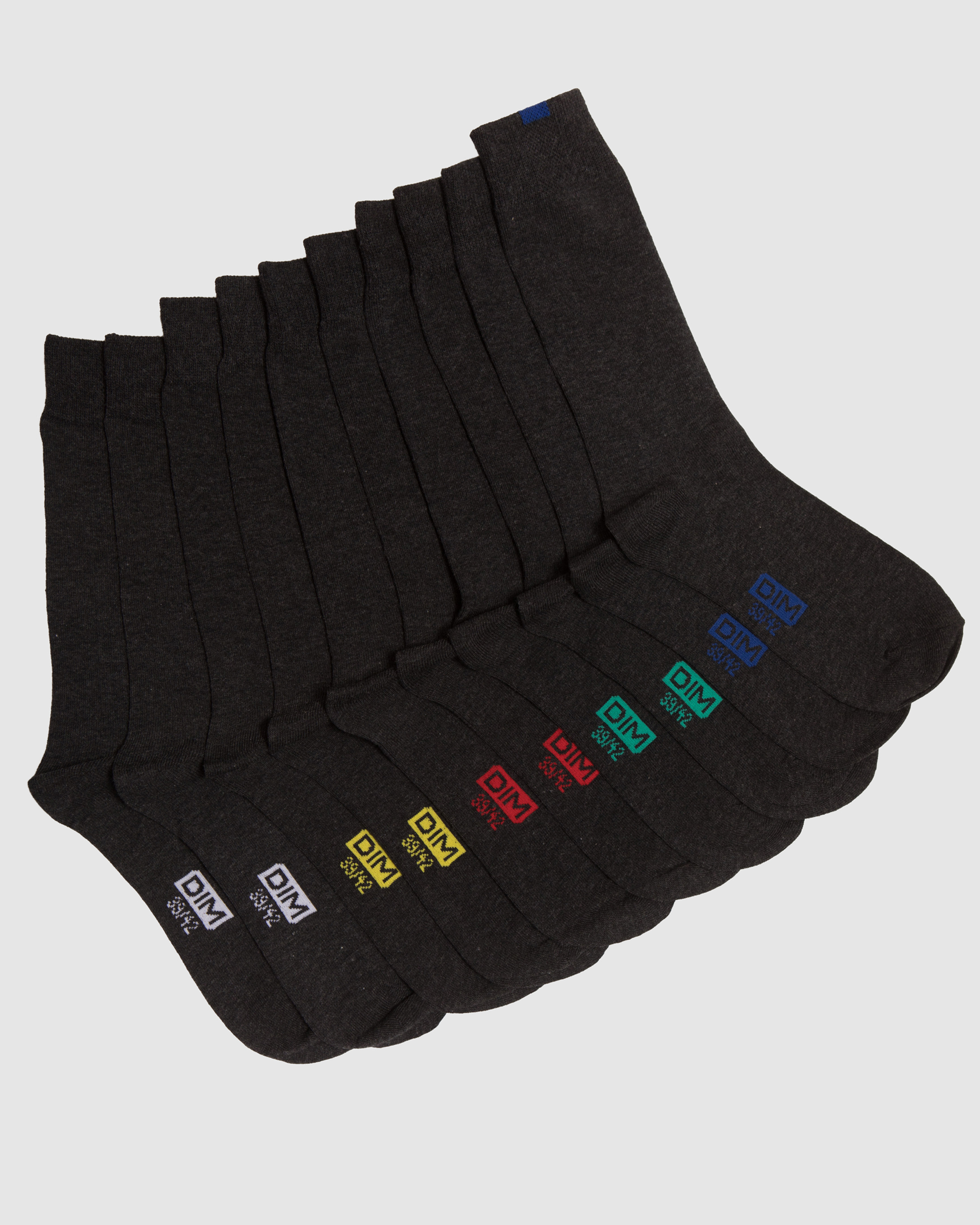 Pack de cinco pares de calcetines de hombre altos en color negro