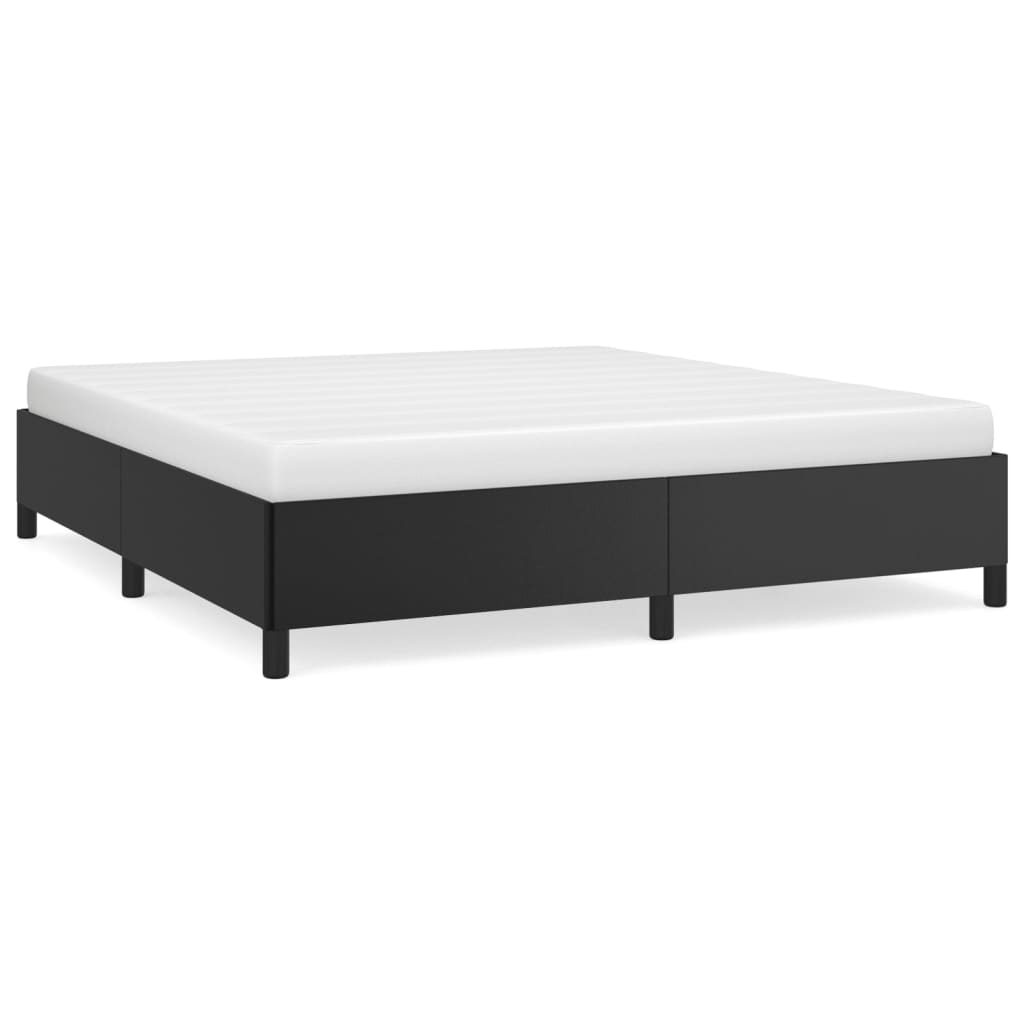 vidaXL Estructura de cama sin colchón cuero sintético negro 180x200 cm