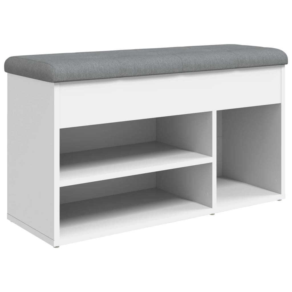 vidaXL Banco Zapatero Almacenaje Zapatos Asiento Pasillo Madera de Ingeniería 82x32x45,5 cm