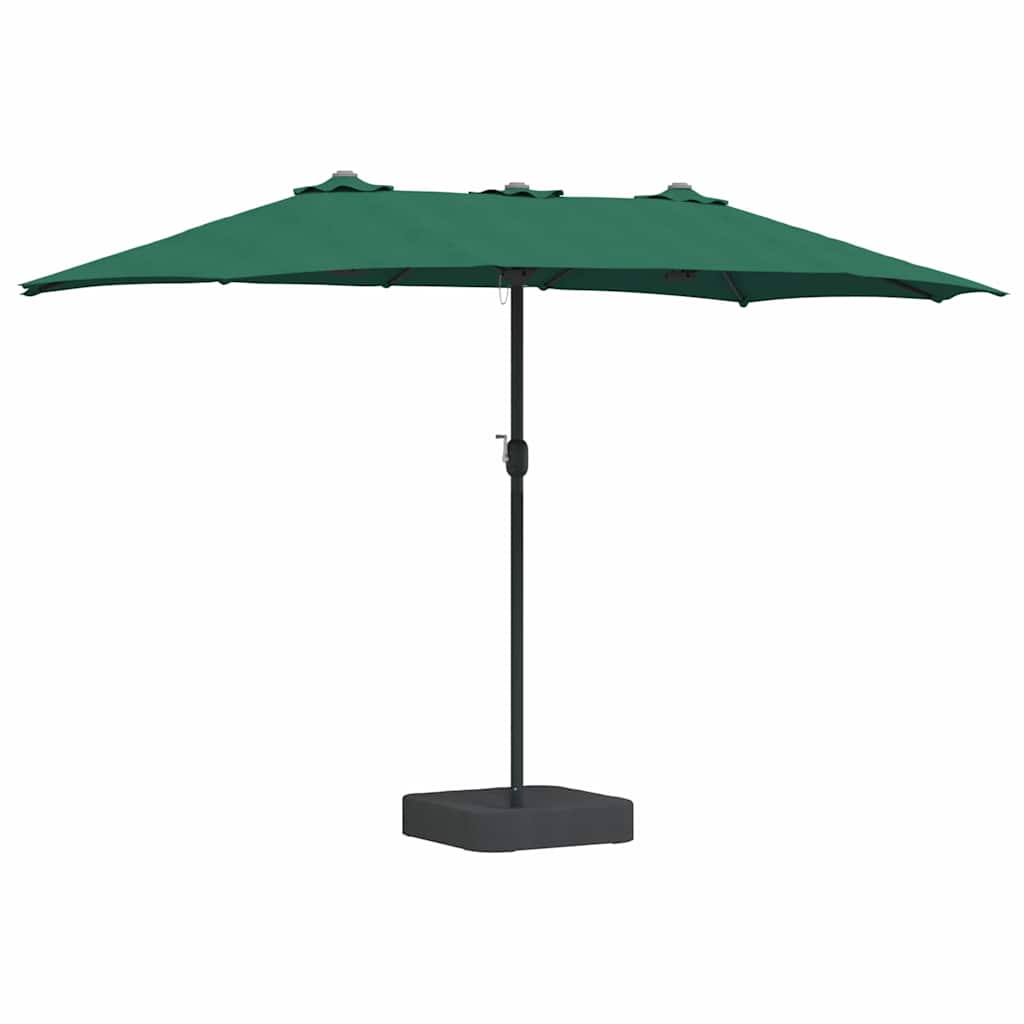vidaXL Sombrilla de jardín Verde 385 x 209 x 244 cm Poliéster y Acero