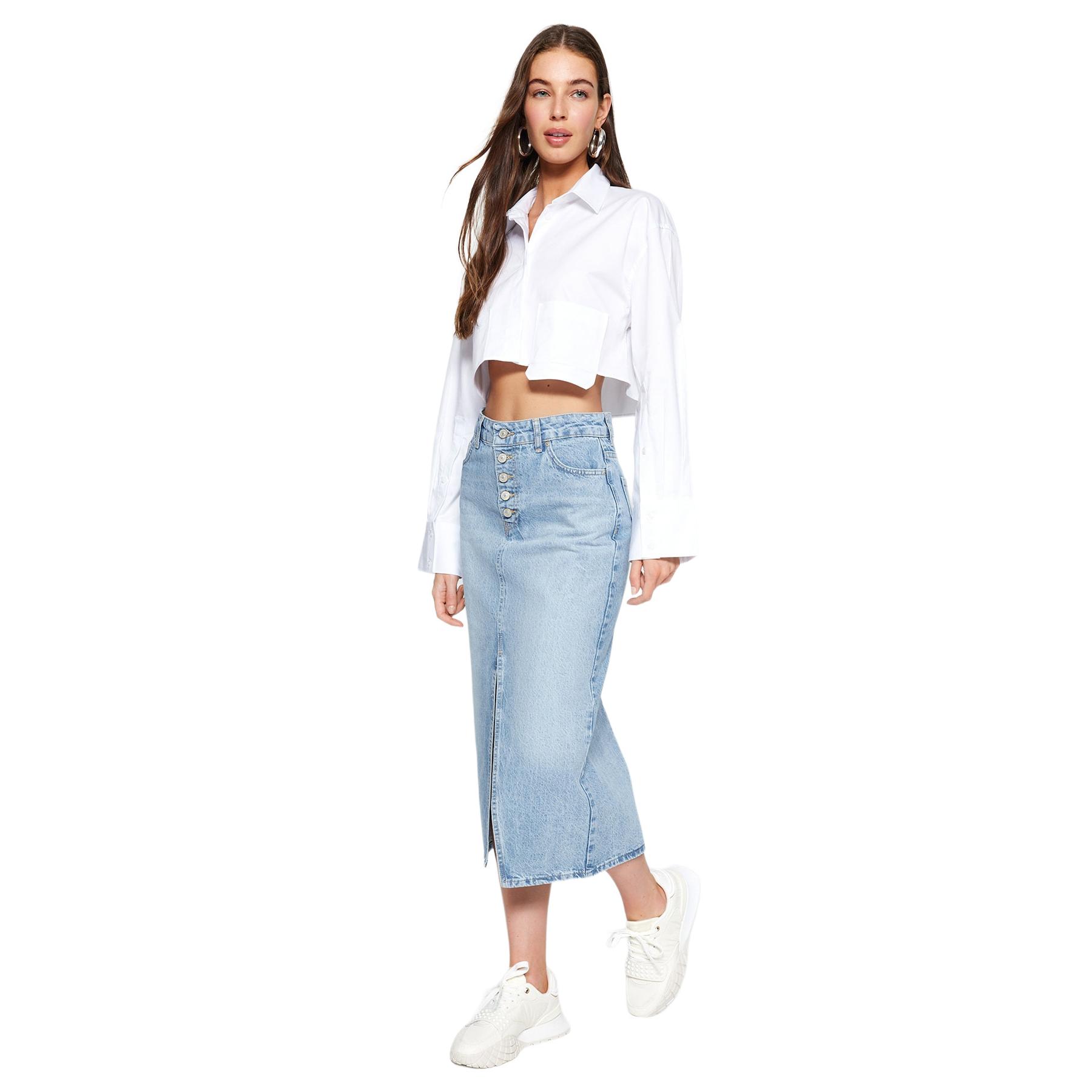 Trendyol Falda De - Moda Femenina Y Diseño Moderno Azul Mujer Talla 42