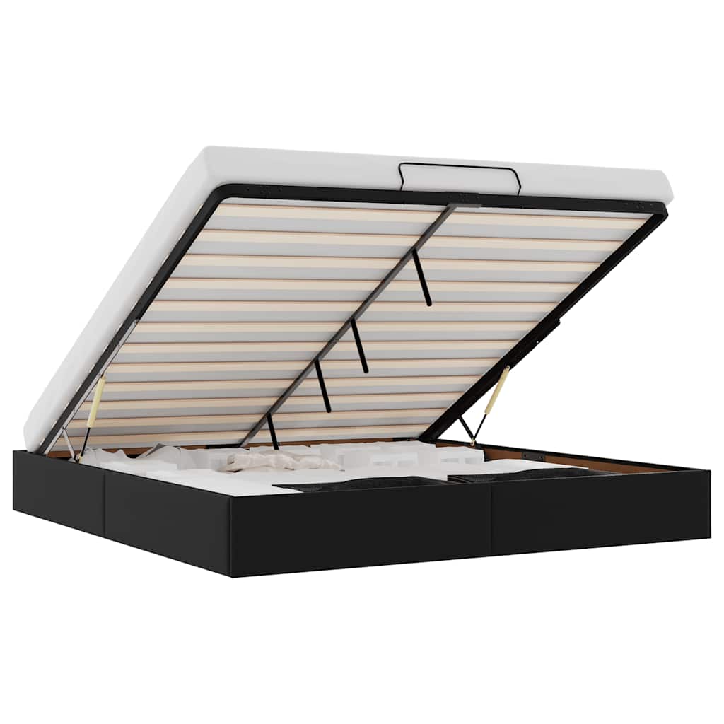 vidaXL Estructura de cama otomana sin colchón cuero sintético negro
