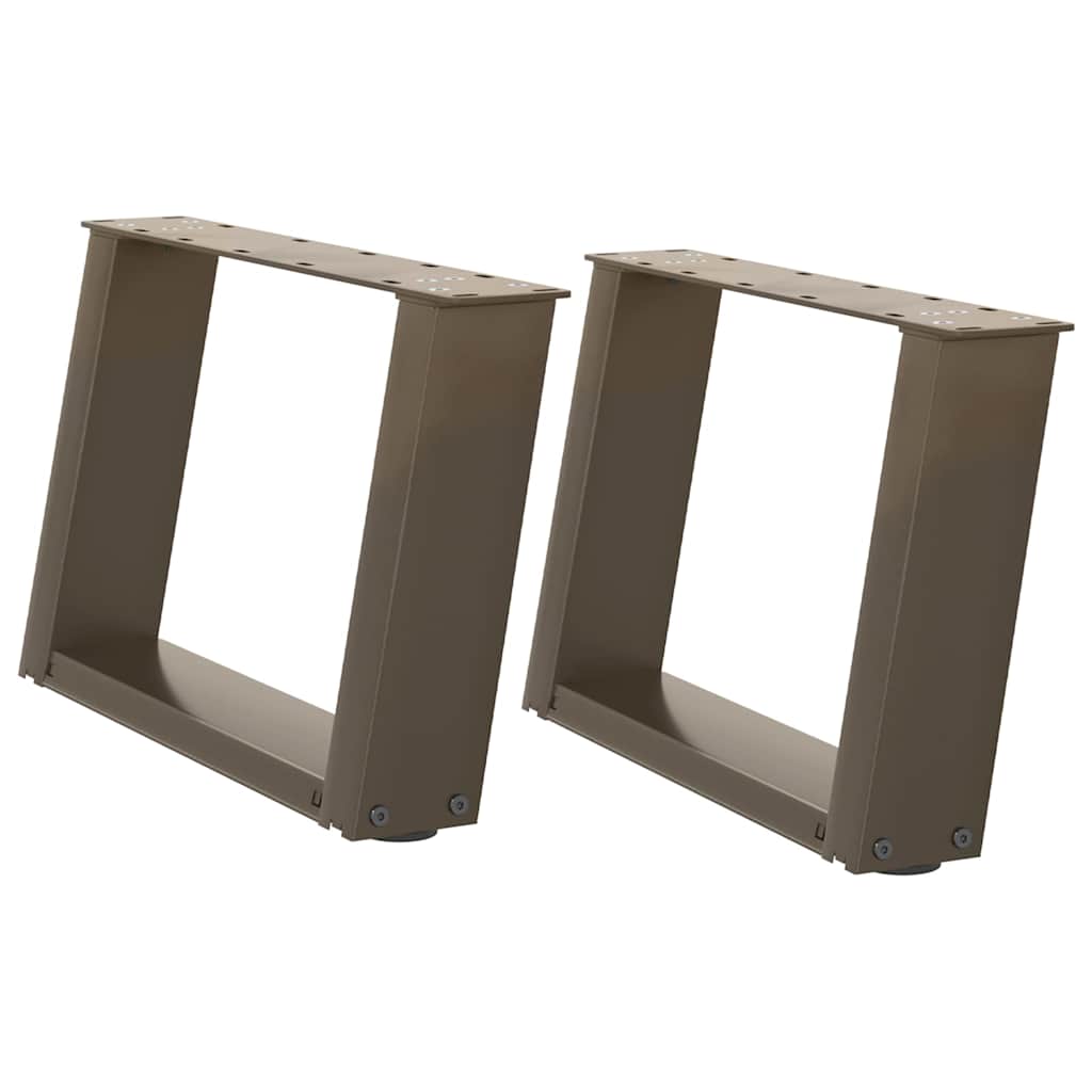 vidaXL Patas para mesa de centro en forma de U (2 unidades) 40 x (30-31) cm, acero