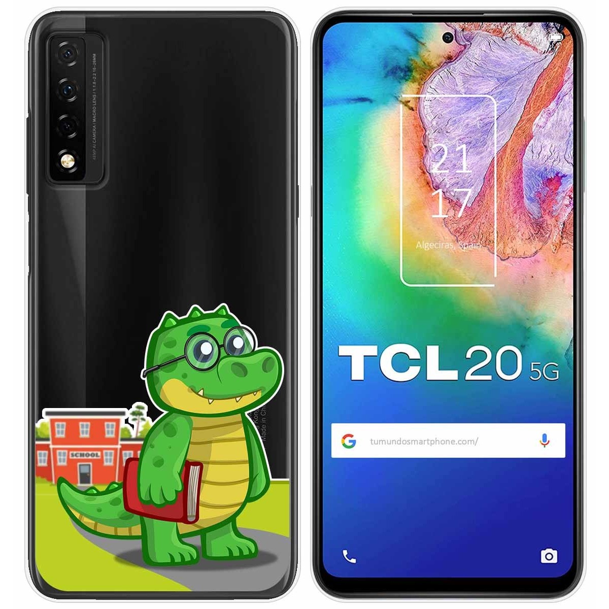 Tumundosmartphone Funda Gel Transparente para TCL 20 5G diseño Coco Dibujos