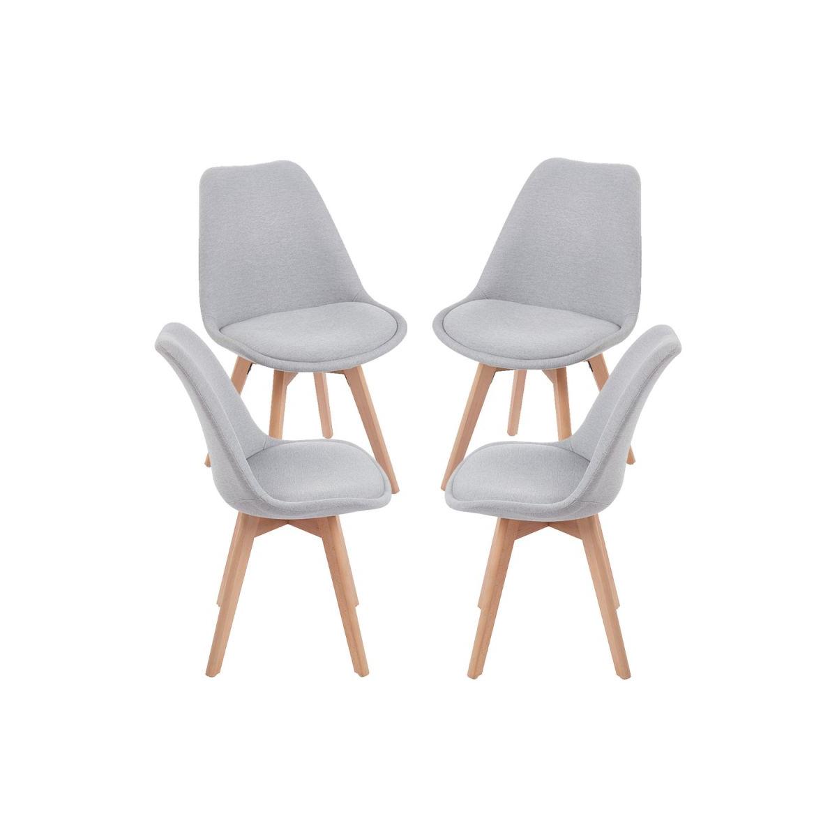 Regalos Miguel - Packs Sillas Comedor - Pack 4 Sillas Synk Tela - Gris claro