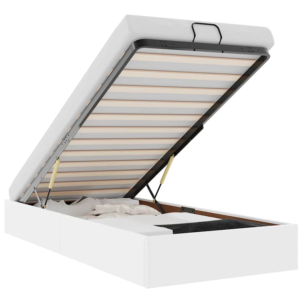 vidaXL Estructura de cama otomana sin colchón blanco 90x200 cm