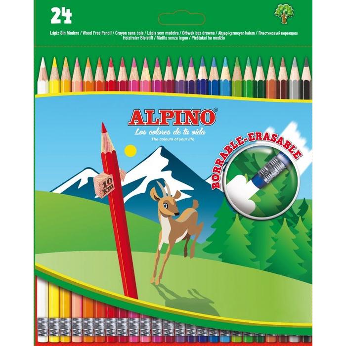 ALPINO LAPIZ ALPINO BORRABLE 24 COLORES SURTIDOS LAPICES