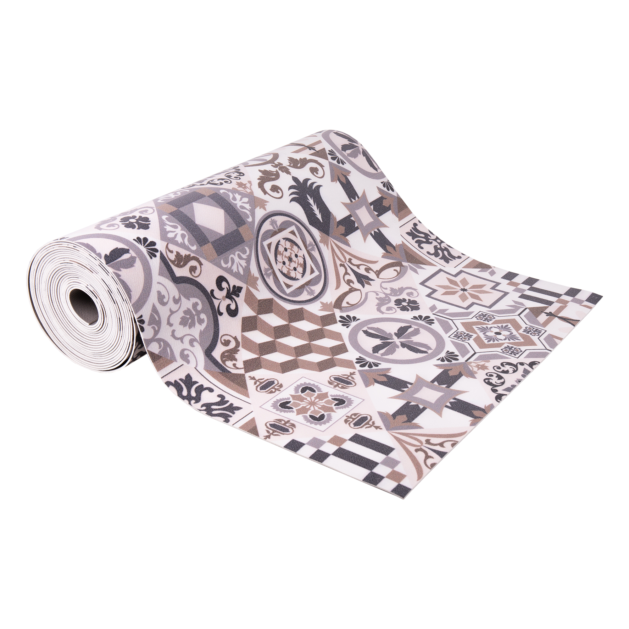 Cofan Rollo de Alfombra Vinílica Semirrígida con Diseño Digital de Mosaicos Cerámicos · Impermeable, Antimanchas y Resistente · Medidas del rollo: 52 cm x 20 m