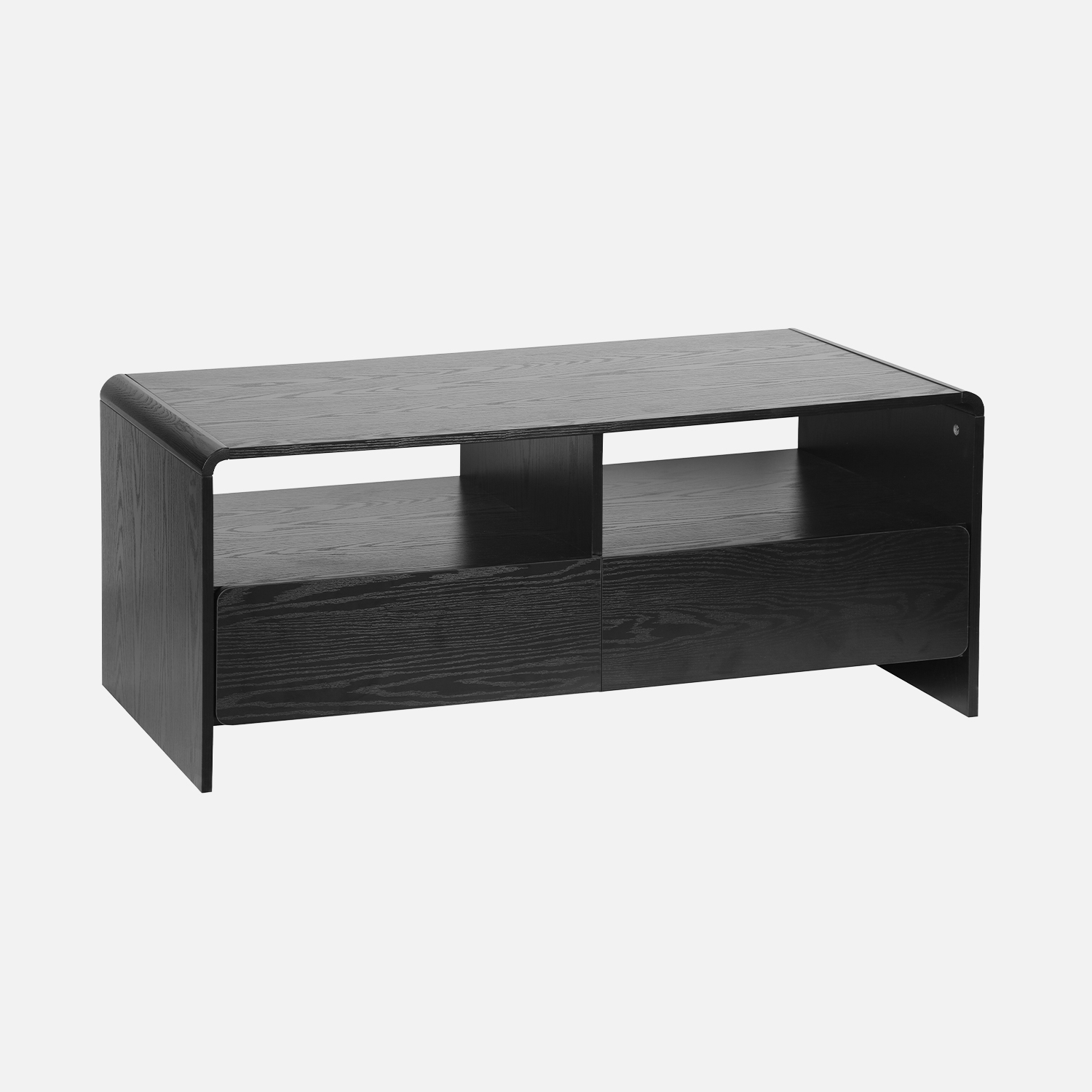 sweeek - Mueble TV decorado de madera redondeada 2 cajones 110cm , Milo , 110x55x45