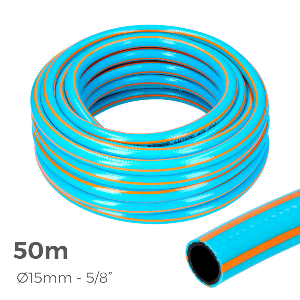 MANGUERA JARDIN ANTI-TORSION PROFESIONAL Ø INTERIOR 15mm Ø EXTERIOR 20mm (5/8") - ROLLO 50m EDM