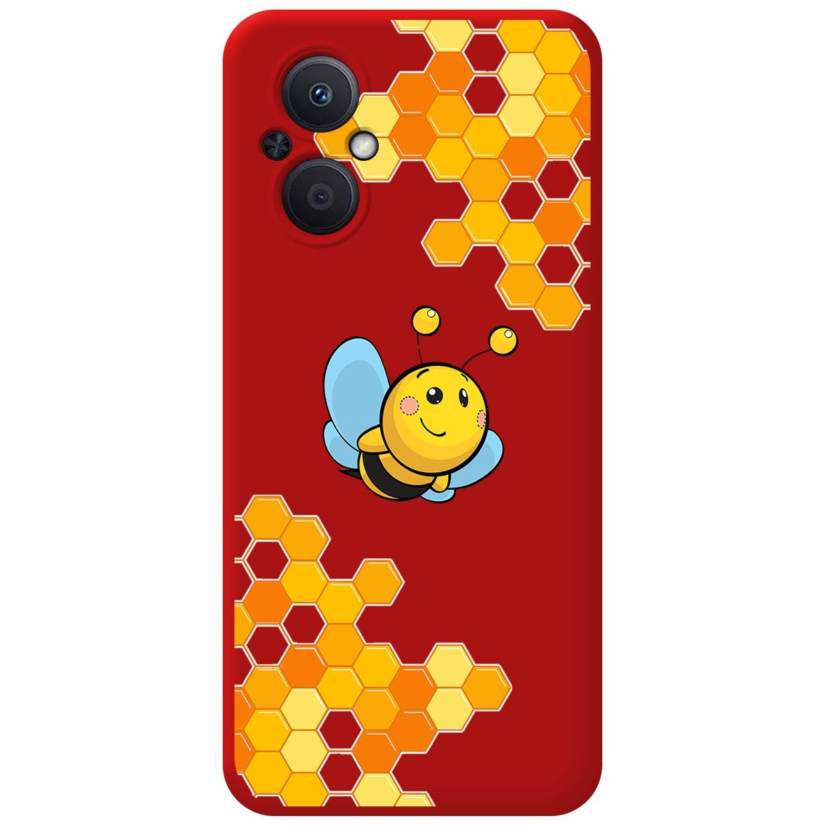 Funda Silicona Líquida Roja para Oppo Reno 8 Lite 5G diseño Abeja Dibujos