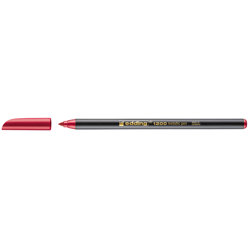 Pack 10 Unidades Edding 1200 Rotulador - Punta Redonda - Trazo 1mm - Tinta con Base de Agua - Color Rojo Metalizado