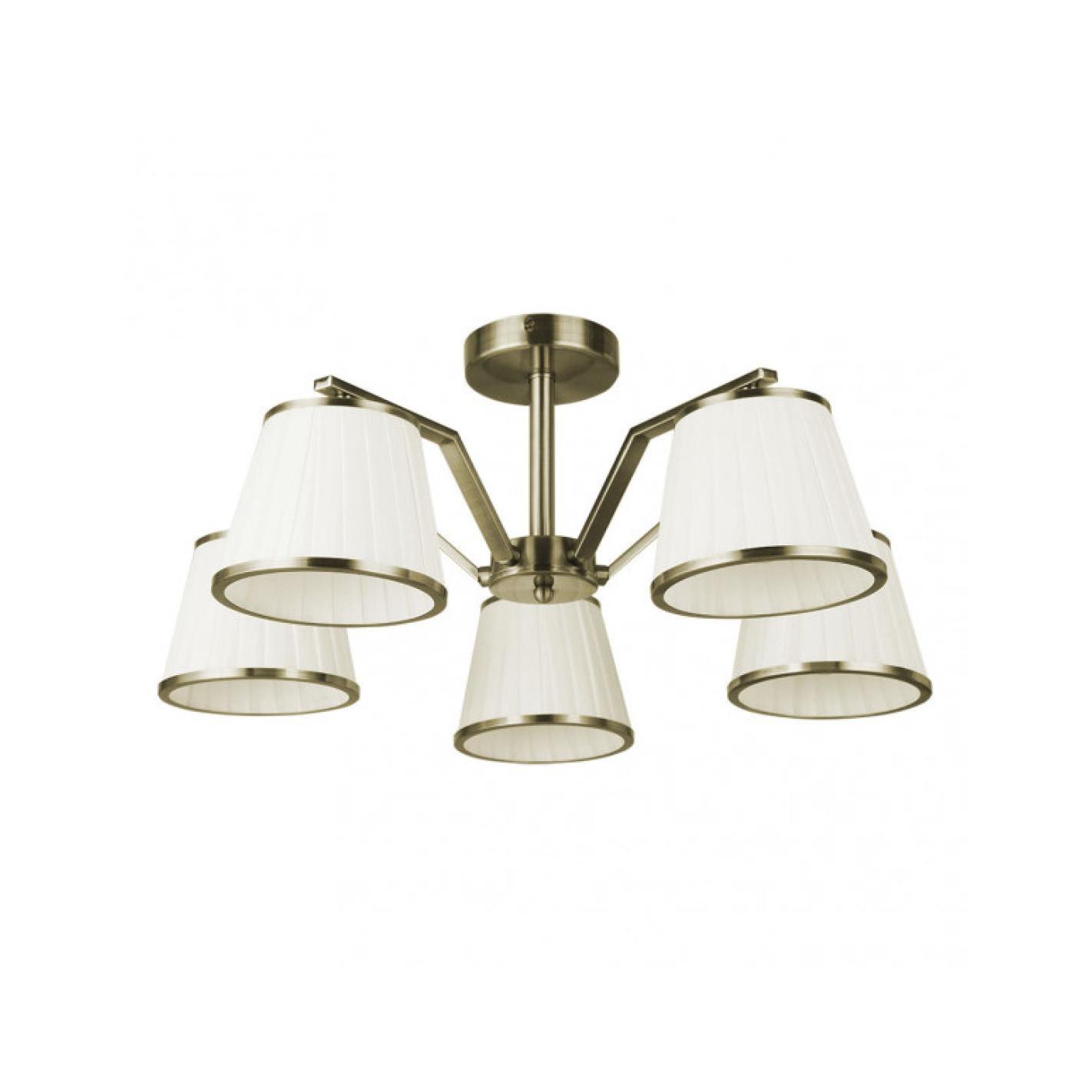 Fabrilamp - Lampara Trebol 5xe14 Cuero Pant.beis 24x59x59 Cm