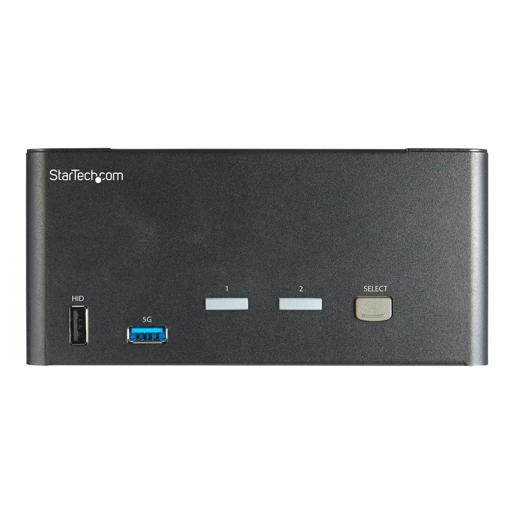 HUB Switch puertos 3 salidas DisplayPort StarTech SV231TDPU34K  | Conmutador KVM de 2 puertos con interfaz de teclado y ratón USB e indicadores LED de estado, 4K 60Hz HDR), Negro