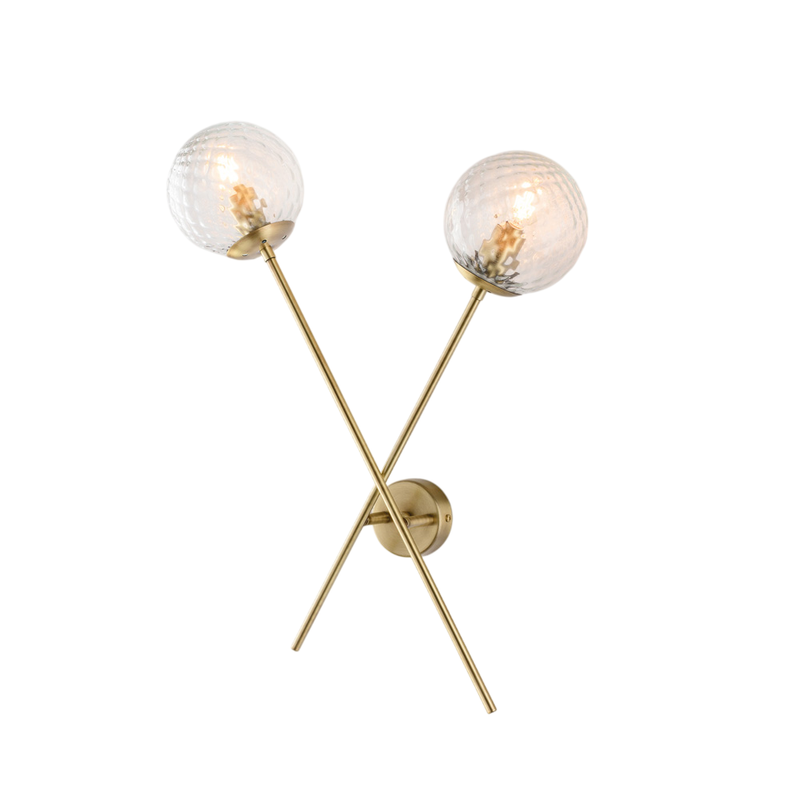 Lámpara de pared Demetra de hierro bronce cepillado, 2 luces, .33 P.18 BL279-AP2-BRZ - Bonetti Illumina