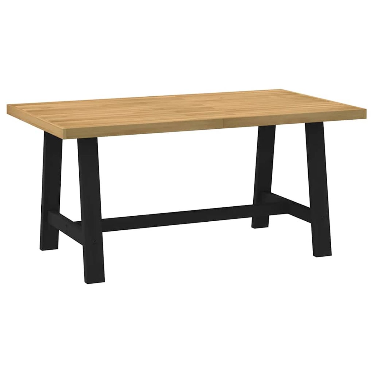 Mesa de comedor Noain diseño A madera de pino natural/negro 75x160x90 cm