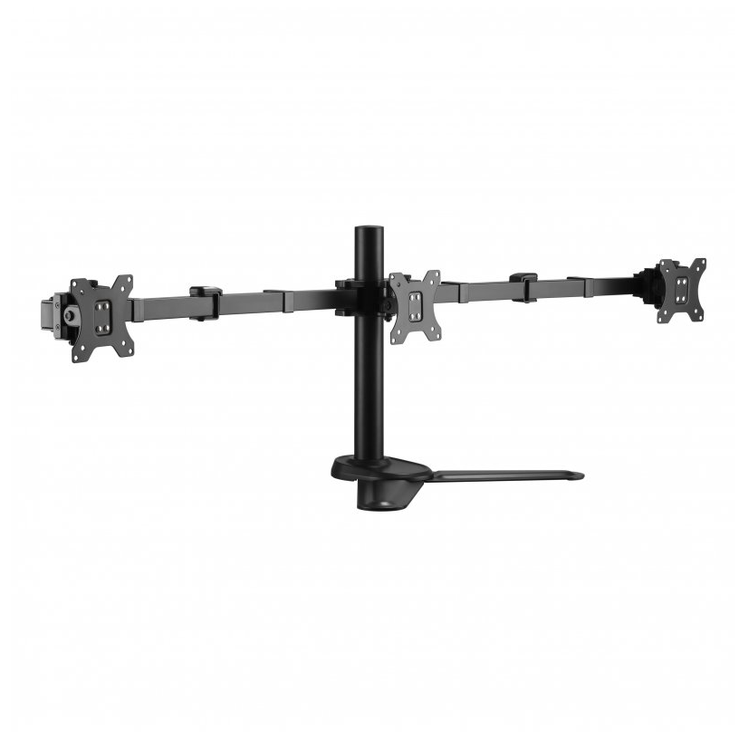 Equip Desk Monitor Support for 17"-27" LCD/LED, VESA 100x100, Max Load 7Kg, Ergonomic Height Adjustable, 360° Rotation, Steel Black Design