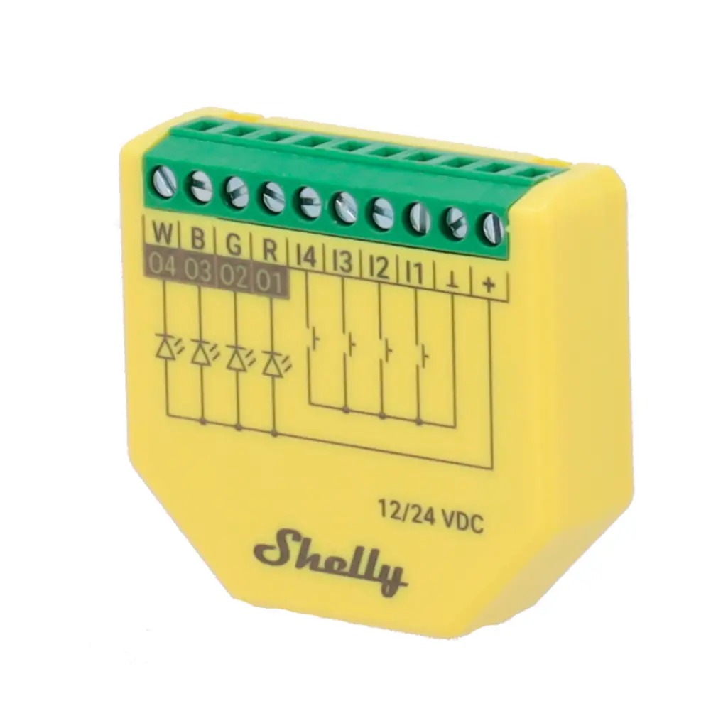 Controlador Led Rgbw 12v/24v Shelly Plus-rgbw-pm Sh-plus-rgbw-pm