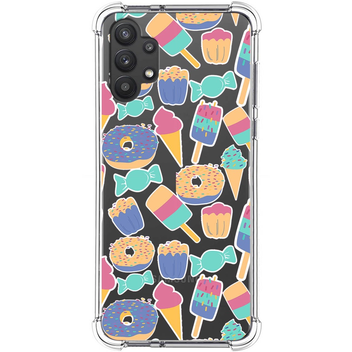 Tumundosmartphone Funda Silicona Antigolpes para Samsung Galaxy A32 5G diseño Dulces 02 Dibujos