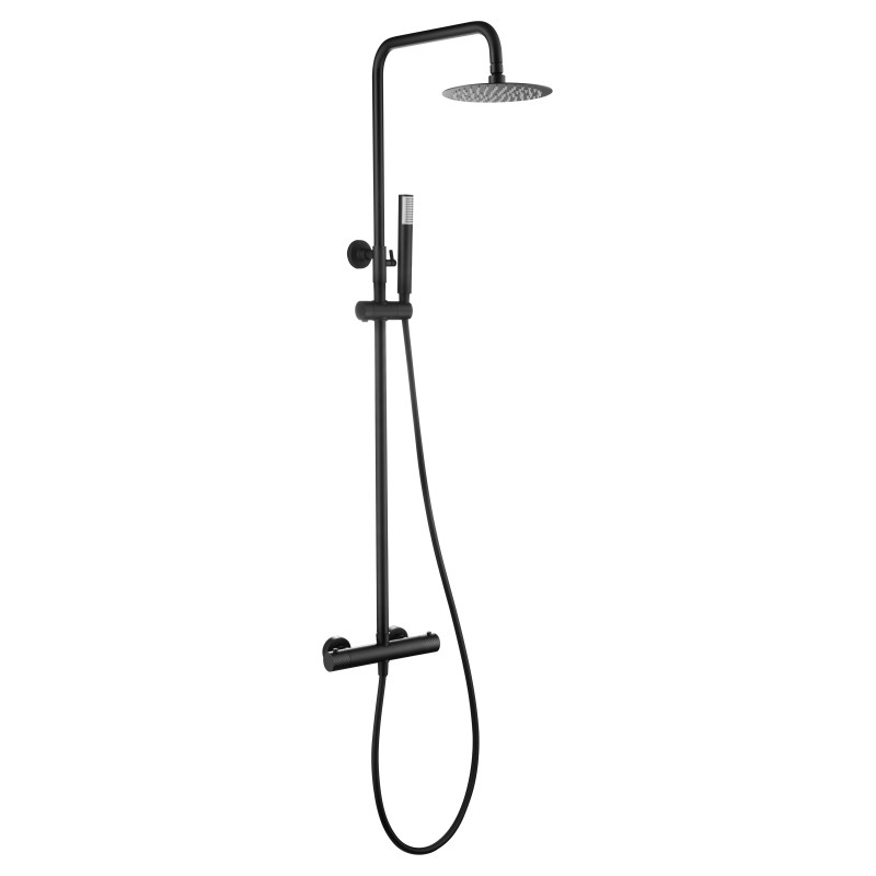Imex Génova BTG053/NG barra de ducha termostática acero inoxidable acabado negro mate