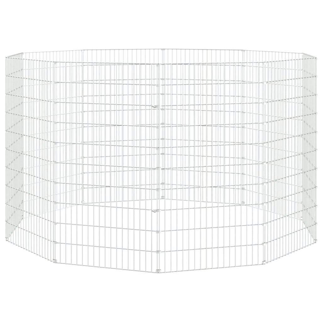 vidaXL Recinto Animales Corral 10 Paneles Jaula para Conejos Hierro Galvanizado Dimensiones 54 x 60 cm, 54 x 80 cm, 54 x 100 cm