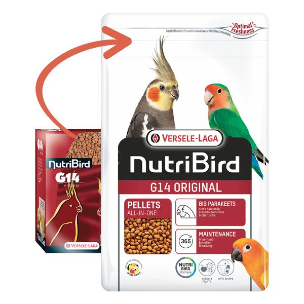 Nutribird G14 Original Versele Laga, 1kg, 10kg, Comida de Pájaros, Pienso para Ninfas, Agapornis