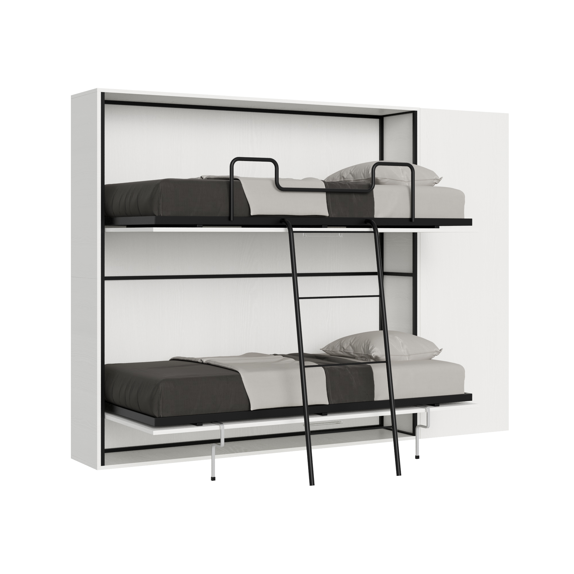 Cama doble Kando composición Fresno Blanco H - Itamoby