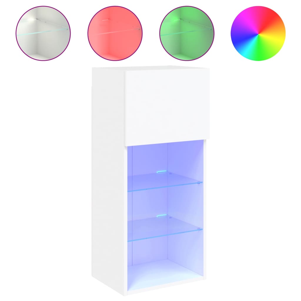 vidaXL Mueble para TV con luces LED 40,5x30x90 cm, Mueble de Salon, Mueble TV, Mueble TV salon, Mesa de TV, Mueble tele