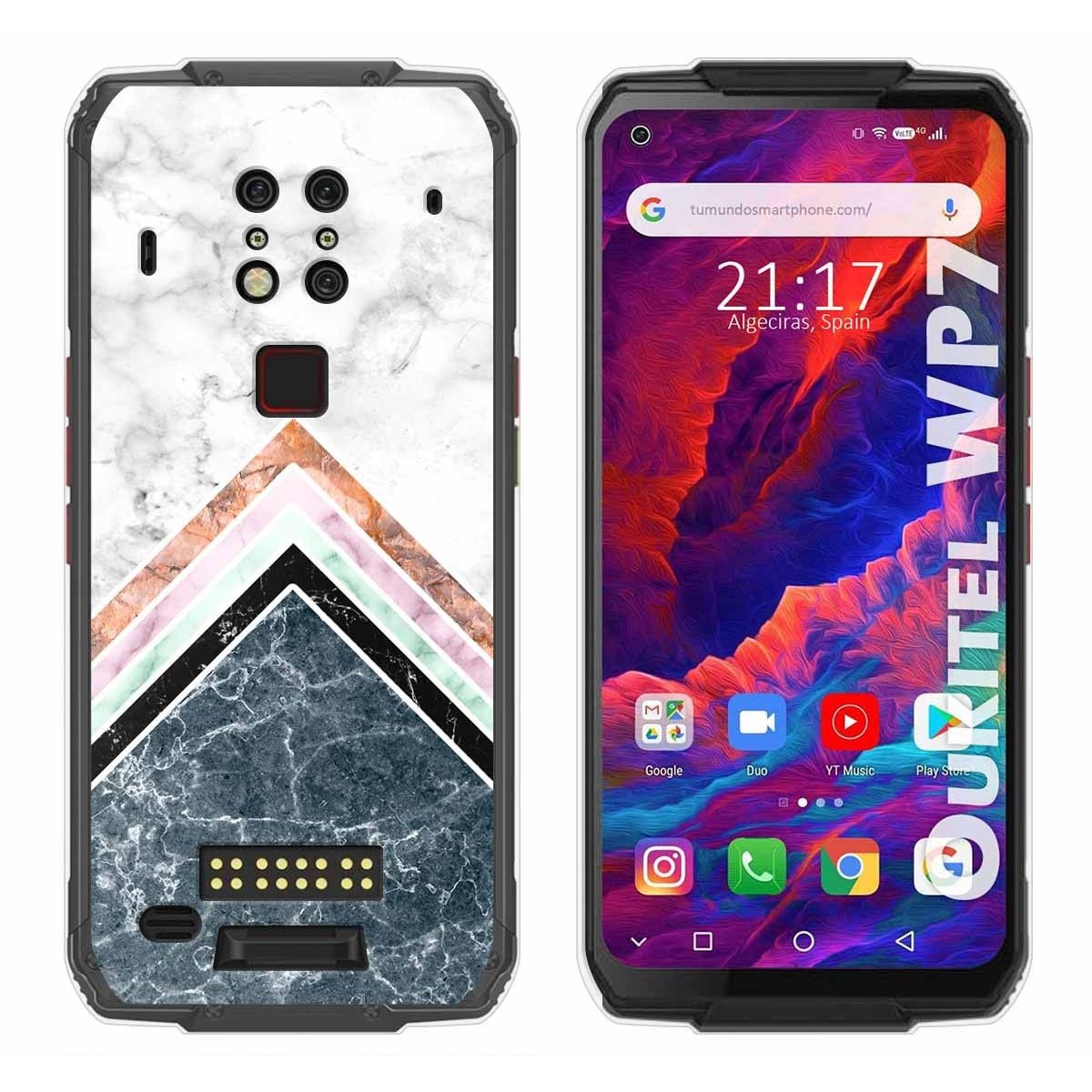 Tumundosmartphone Funda Gel Tpu para Oukitel Wp7 diseño Mármol 05 Dibujos