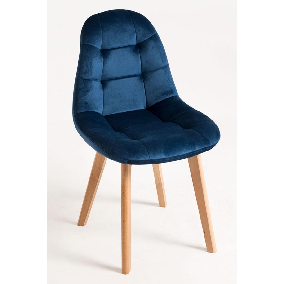 Regalos Miguel - Packs Sillas Comedor - Pack 2 Sillas Kelen Terciopelo - Azul